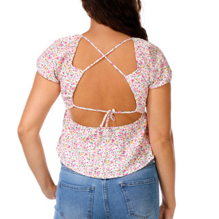 Thumbnail 2: DISCREET Juniors Floral Babydoll Shirt  