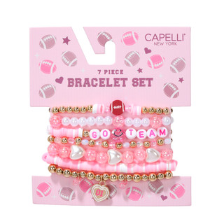 Thumbnail 1: Capelli New York 7 Pc Go Team Football Bracelet Set 