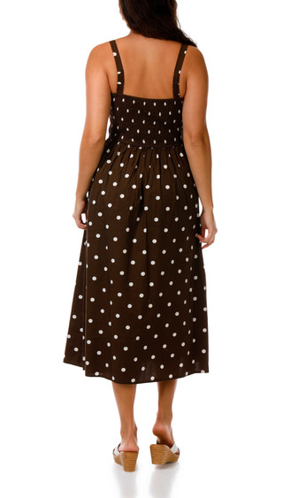 Thumbnail 3: JAPNA Juniors Polka Dot Milkmaid Midi Dress 
