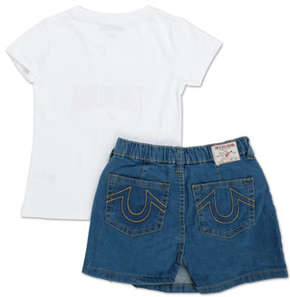 Thumbnail 2: True Religion Girls 2 Pc Denim Skirt Set 