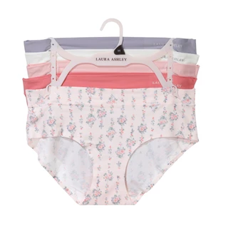 Thumbnail 1: Laura Ashley Women's 5 Pk Laser Cut Brief Panties 