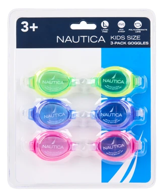 Thumbnail 1: Nautica 3 Pk Kids Size Goggles  