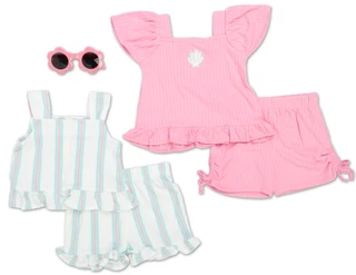 Thumbnail 1: Little Lass Little Girls 5 Pc Shorts Set 
