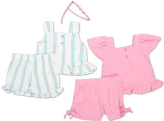 Thumbnail 2: Little Lass Little Girls 5 Pc Shorts Set 