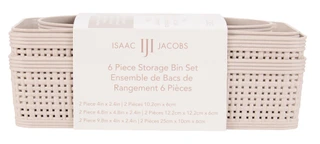 Thumbnail 2: Isaac Jacobs  6 Pc Wheat Straw Storage Bins  