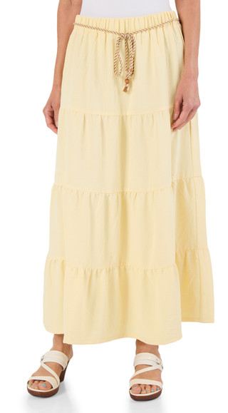 Thumbnail 1: Soho Apparel Women's Tiered Pull On Skirt  