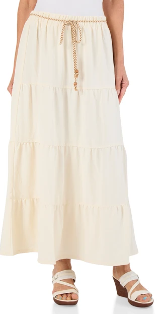 Thumbnail 1: Soho Apparel Women's Tiered Pull On Skirt  