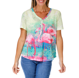 Thumbnail 1: Onque Women's Flamingo Print Top 