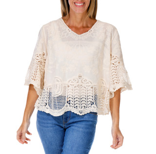 Thumbnail 1: Democracy Women's Scallop Crochet Top  