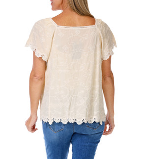 Thumbnail 2: Democracy Women's Embroidered Crochet Top 