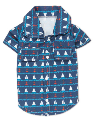 Thumbnail 1: PET POSSE Sailboat Print Pet Collar Shirt  