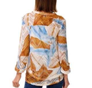 Thumbnail 3: Coral Bay Women's 3/4 Sleeve Crochet Top 