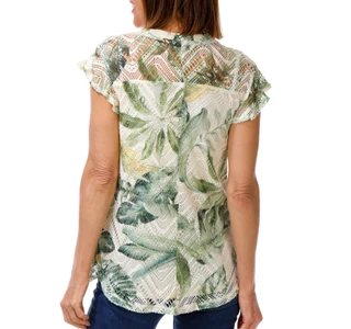 Thumbnail 2: Coral Bay Women's Flutter Sleeve Crochet Top 