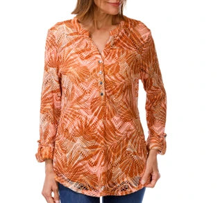 Thumbnail 1: Coral Bay Women's 3/4 Sleeve Crochet Top 
