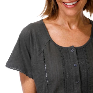 Thumbnail 2: Lucky Brand Women's Short Sleeve Bib Knit Top 