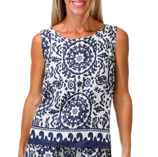 Thumbnail 2: Cece Women's 2 Pc Border Print Shorts Set 