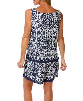 Thumbnail 4: Cece Women's 2 Pc Border Print Shorts Set 