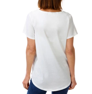 Thumbnail 2: ONE WORLD Women's Short Sleeve V-Neck Graphic Tee 