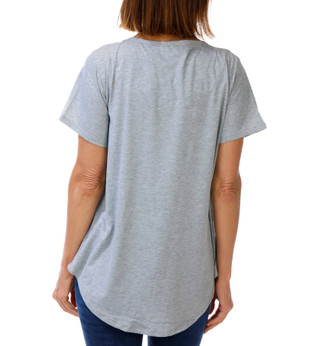 Thumbnail 2: ONE WORLD Women's Short Sleeve V-Neck Graphic Tee 