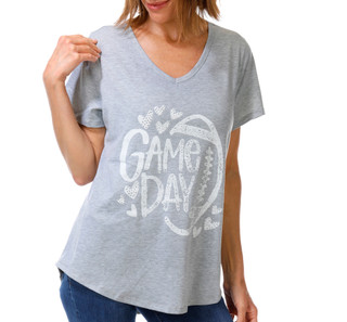 Thumbnail 1: ONE WORLD Women's Short Sleeve V-Neck Graphic Tee 