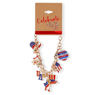 Thumbnail 1: Celebrate America 250 Gold Charm Bracelet 