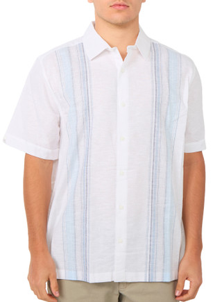 Thumbnail 1: Cubavera Men's Short Sleeve Woven Panel Button Down Shirt 