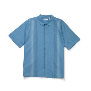 Thumbnail 1: Cubavera Men's Short Sleeve Woven Panel Button Down Shirt 
