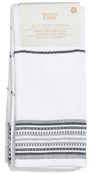 Thumbnail 1: WILLOW Maison Turkish Cotton Kitchen Towels Set of 3 