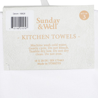 Thumbnail 3: WILLOW Nantucket Turkish Kitchen Towels Set of 3 