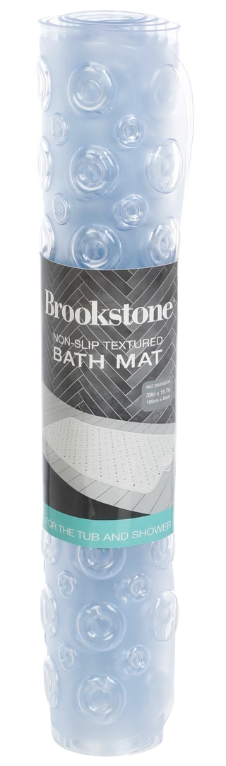 Thumbnail 1: Brookstone Non-Slip Nub Bath Mat with Hair Catcher 15x39 