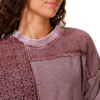 Thumbnail 3: Generation K Women's Long Sleeve Open-Knit Pullover Top 