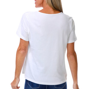 Thumbnail 2: Coral Bay Women's Short Sleeve Rhinestone Embellished Top 