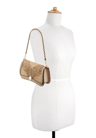 Thumbnail 4: NINE WEST Somi Chain Flap Shoulder Bag in Natural 