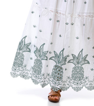 Thumbnail 2: BUNULU Women's Embroidered Tie Front Top w/  Tiered Skirt  