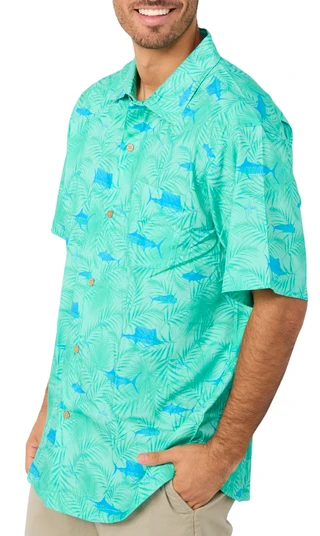 Thumbnail 1: Guy Harvey Men's Short Sleeve Resort Woven Button Down Shirt 