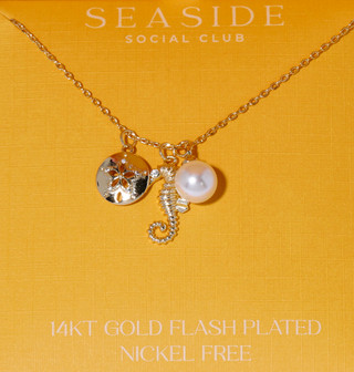 Thumbnail 2: SEASIDE Gold-Plated Seahorse Pendant Necklace 