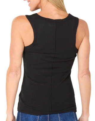 Thumbnail 2: BUNULU Women's Sleeveless Solid Ribbed Tank 