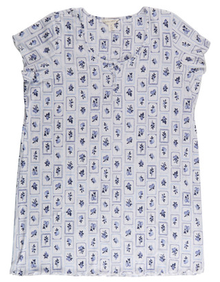 Thumbnail 1: Laura Ashley Plus Ribbed Short Sleeve Henley Sleepshirt 