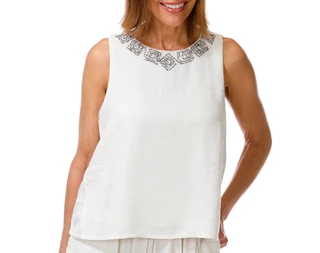Thumbnail 4: BUNULU Women's Sequins Trim Tank & Pants Set 