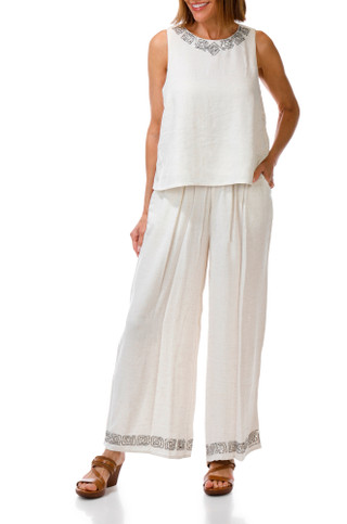 Thumbnail 1: BUNULU Women's Sequins Trim Tank & Pants Set 
