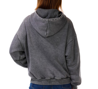 Thumbnail 2: Pink Rose Women's Grommet Trim Hoodie 