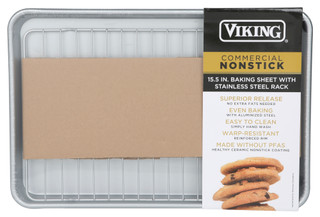 Thumbnail 1: Viking Aluminized Steel Nonstick Baking Sheet with Rack 