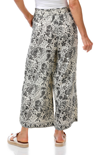 Thumbnail 3: MAX STUDIO Print Rayon Crop Wide Leg Pants 