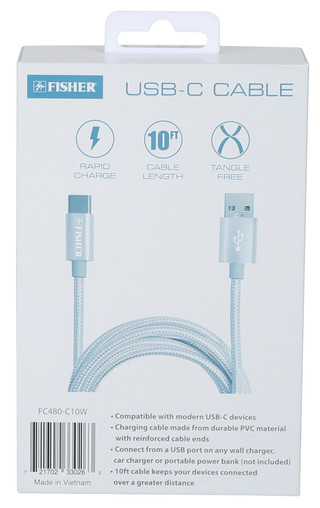 Thumbnail 2: Fisher 10 Foot Braided UCB-C Cable 