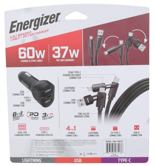Thumbnail 2: Energizer 4-In-1 Braided Cable + PD Car Charger 