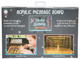 Thumbnail 2: SIMPLY TECH LED Acrylic Message Board with Dry Erase Markers 