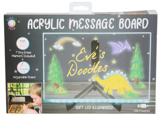 Thumbnail 1: SIMPLY TECH LED Acrylic Message Board with Dry Erase Markers 