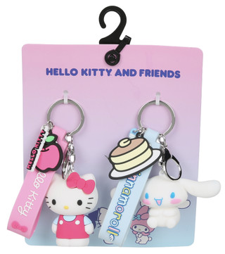 Thumbnail 1: Sanrio 2 Pk Hello Kitty & Cinnamoroll Keychains 