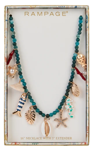 Thumbnail 1: Rampage Sealife Charm Beaded Necklace in Gift Box 