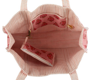 Thumbnail 2: Haute Dreamz Ajrakh Floral Tote with Pouch 